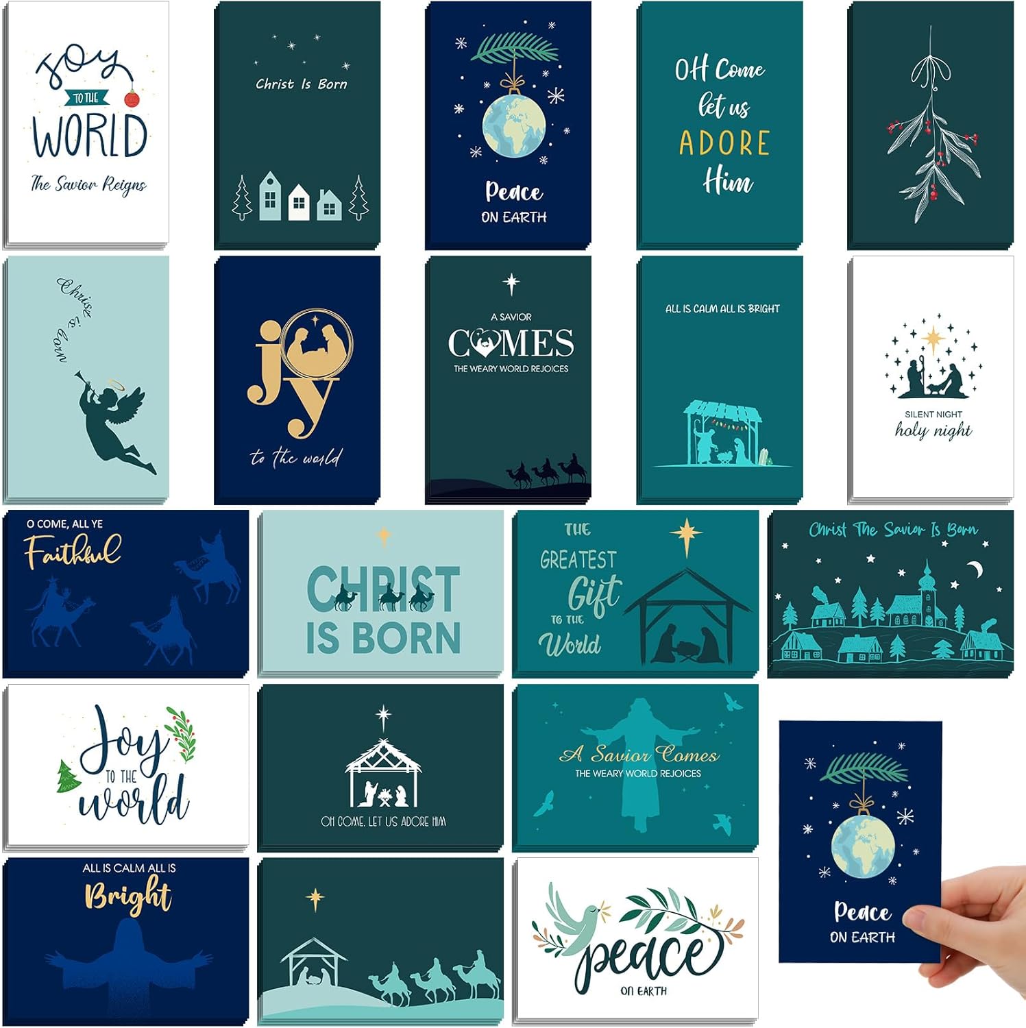 Nuanchu 80 Pcs Vintage Christmas Cards Bulk 4 x 6 Inch City Snow Scene Postcards Retro Winter Blank Greeting Cards for Xmas Holiday Party Home Friends Family