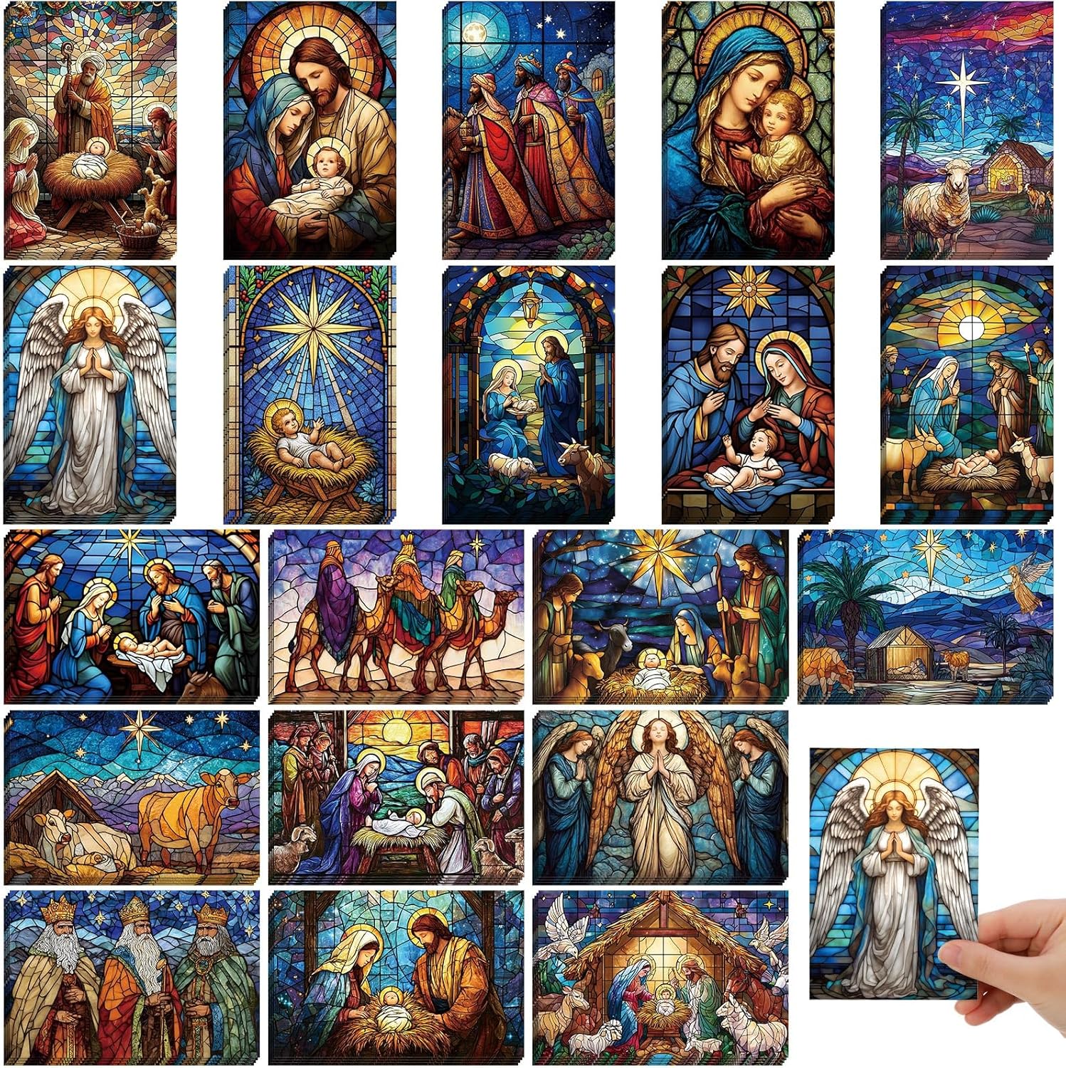 Nuanchu 80 Pcs Vintage Christmas Cards Bulk 4 x 6 Inch City Snow Scene Postcards Retro Winter Blank Greeting Cards for Xmas Holiday Party Home Friends Family