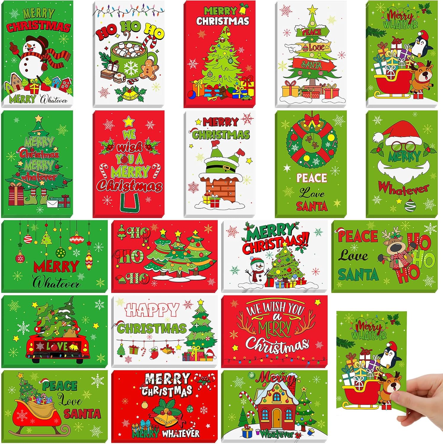 Nuanchu 80 Pcs Vintage Christmas Cards Bulk 4 x 6 Inch City Snow Scene Postcards Retro Winter Blank Greeting Cards for Xmas Holiday Party Home Friends Family