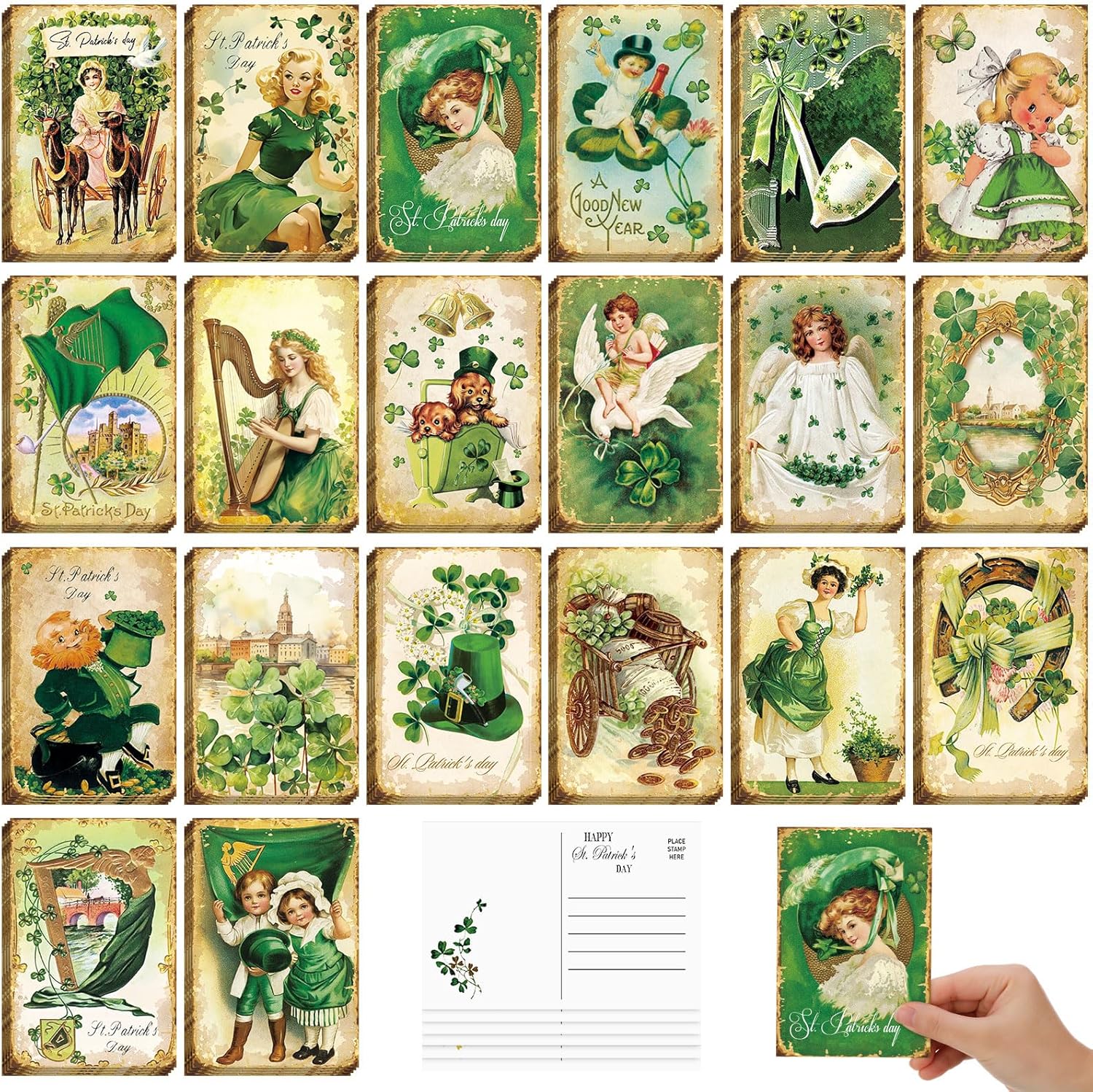 Nuanchu 80 Pcs Vintage Christmas Cards Bulk 4 x 6 Inch City Snow Scene Postcards Retro Winter Blank Greeting Cards for Xmas Holiday Party Home Friends Family